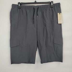 Nomad Men's Cargo Drawstring Waist Shorts With Pocket Black XXL